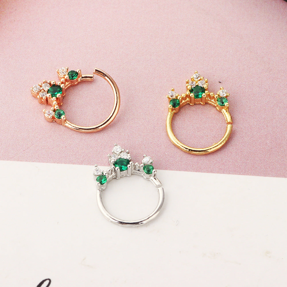 Jewelry Nose Ring Diamond No Hole Nose Fake Nose Ring-3