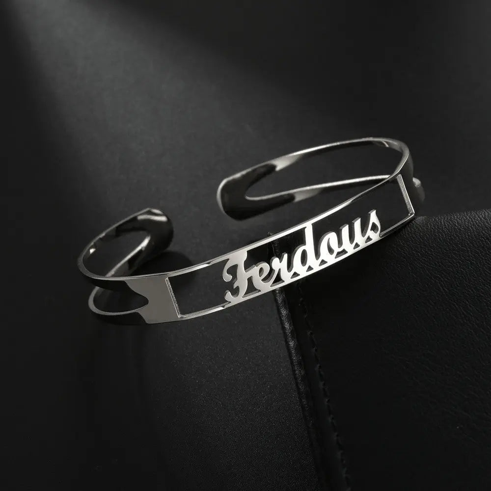 Customized Name Bracelet Personalized Custom Bangles Stainless Steel Jewelry-11