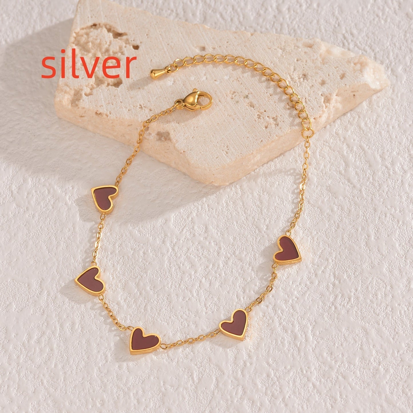 Ins Love Bracelet  Stainless Steel Dripping Heart Bracelet Fashion Valentine's Day Jewelry Gift-10