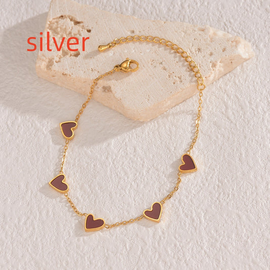 Ins Love Bracelet  Stainless Steel Dripping Heart Bracelet Fashion Valentine's Day Jewelry Gift-10