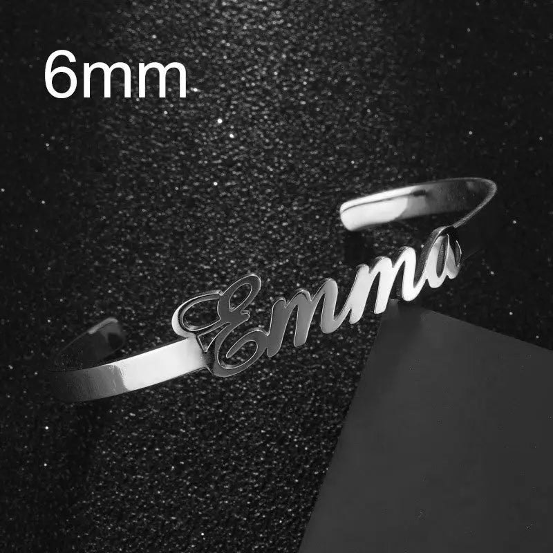 Customized Name Bracelet Personalized Custom Bangles Stainless Steel Jewelry-3