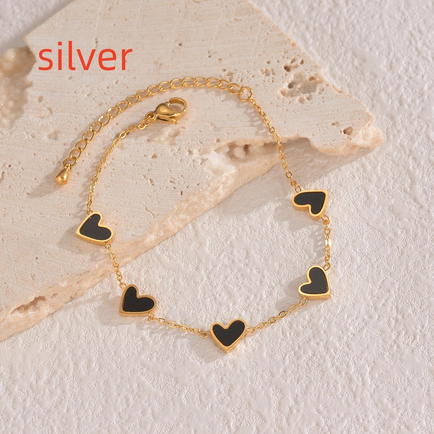 Ins Love Bracelet  Stainless Steel Dripping Heart Bracelet Fashion Valentine's Day Jewelry Gift-8