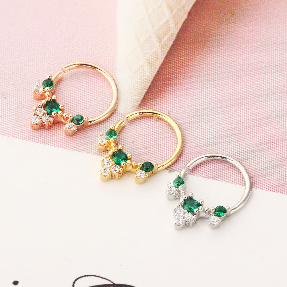 Jewelry Nose Ring Diamond No Hole Nose Fake Nose Ring-1