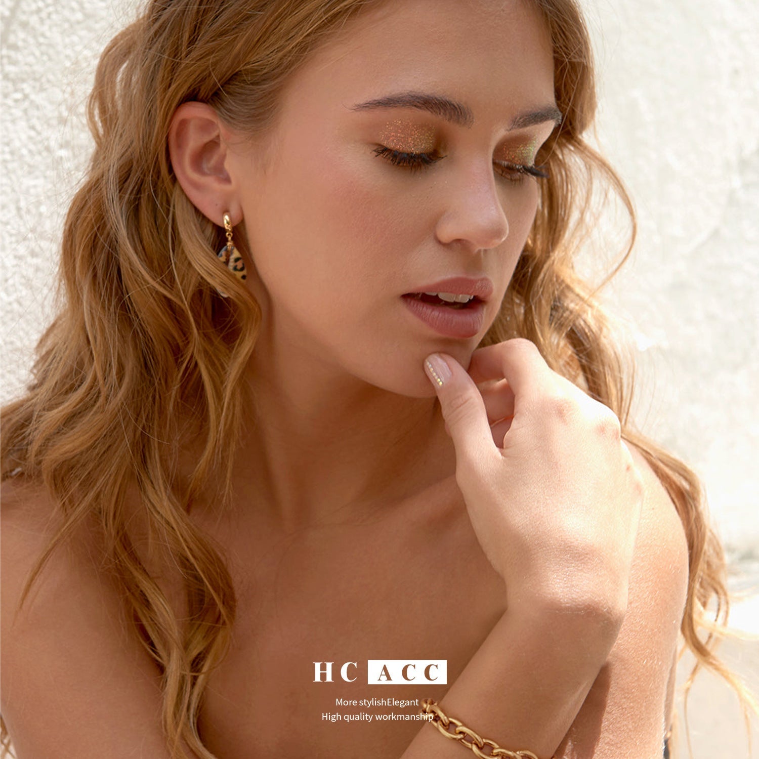 European and American T Hot Cross-border Jewelry Hip-hop Simple Love Pendant Bracelet All-match Geometric Metal Chain Bracelet for Women-2