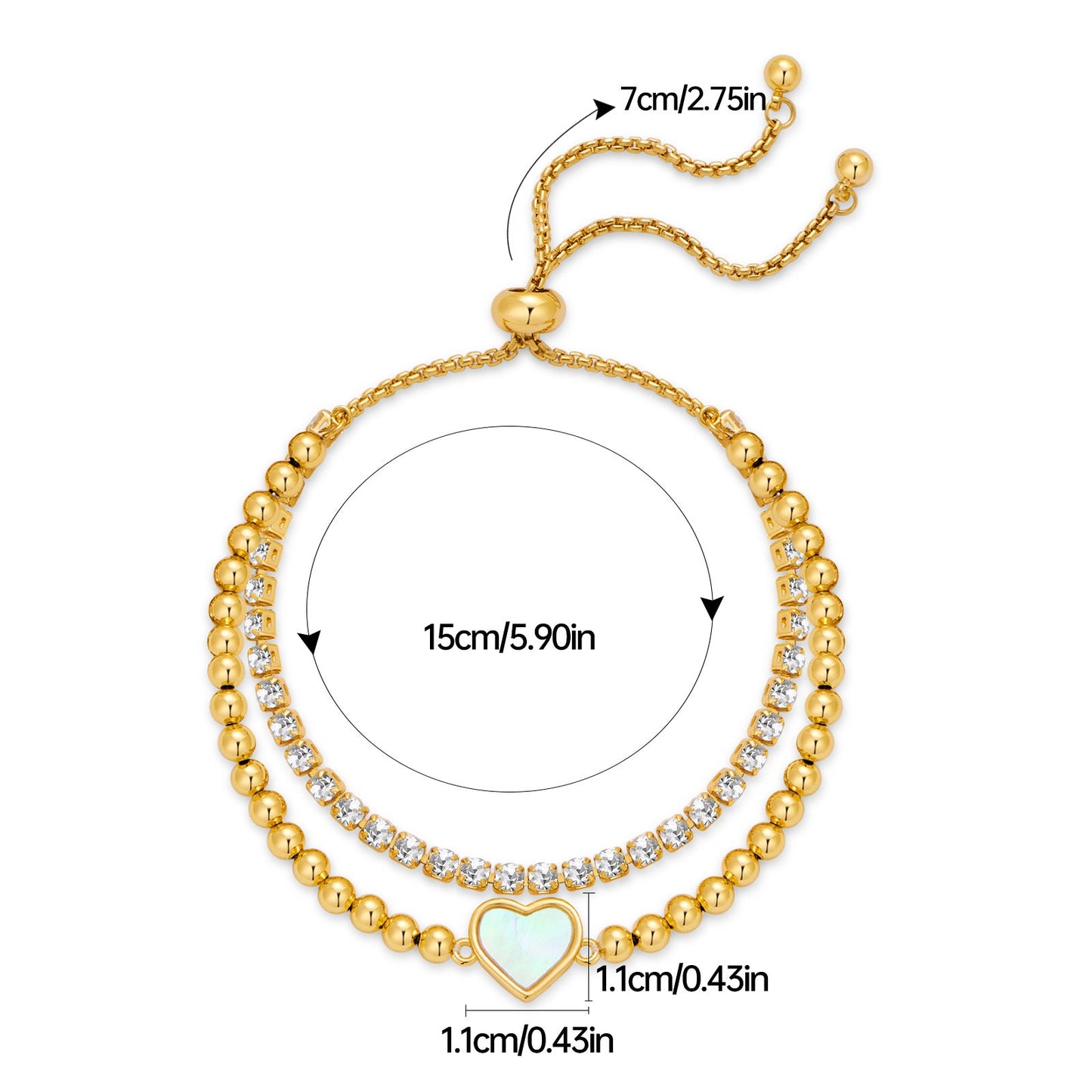 Style Design Hand Jewelry Stacked Chain Splicing Chain Love Bracelet Premium 18K Gold Bracelet-5