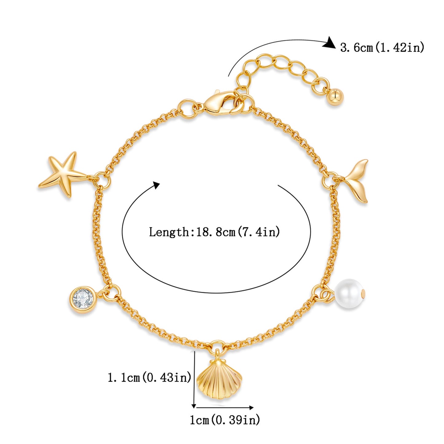 European and American Cross-border Fashion Personalized Ocean Necklace Summer Bracelet Women's Exquisite New Gift Jewelry High-end Bracelet-3