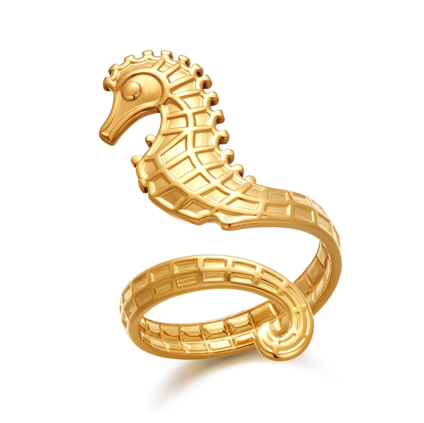 European and American InS-style jewelry rings and bracelets, 18K gold seahorse rings, simple, light luxury and high-end jewelry-4
