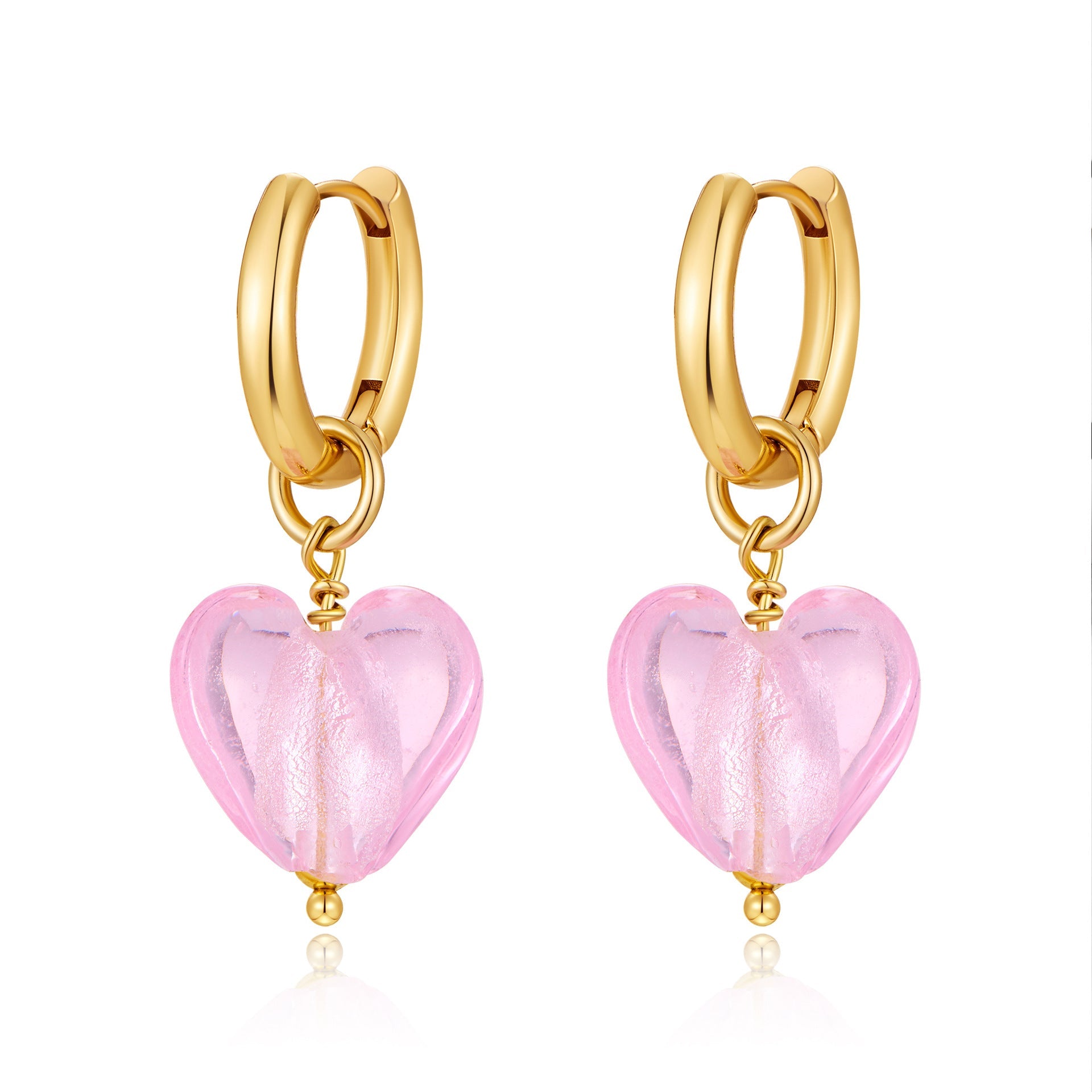 Pink Acrylic Earrings Made in Greece, European Mayol Jewelry Valentine's Day Love Earrings-4