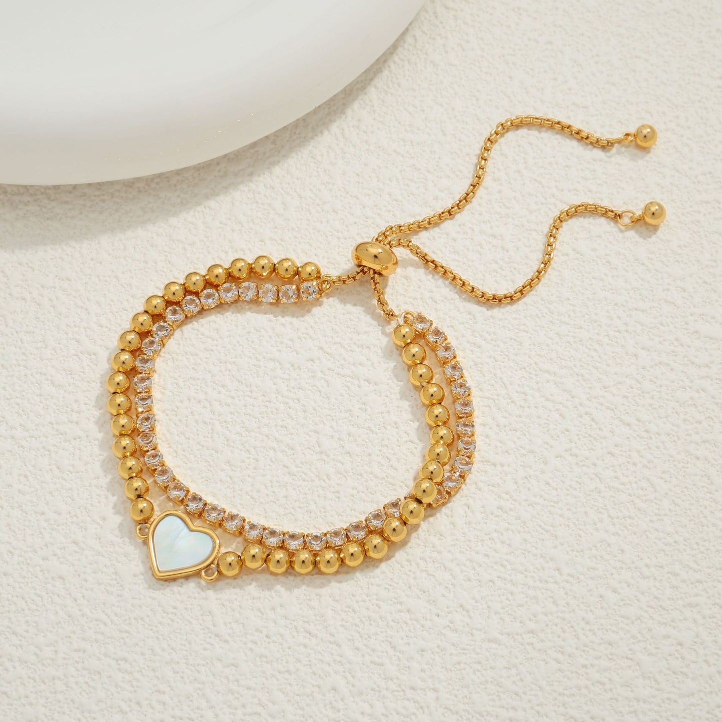 Style Design Hand Jewelry Stacked Chain Splicing Chain Love Bracelet Premium 18K Gold Bracelet-1