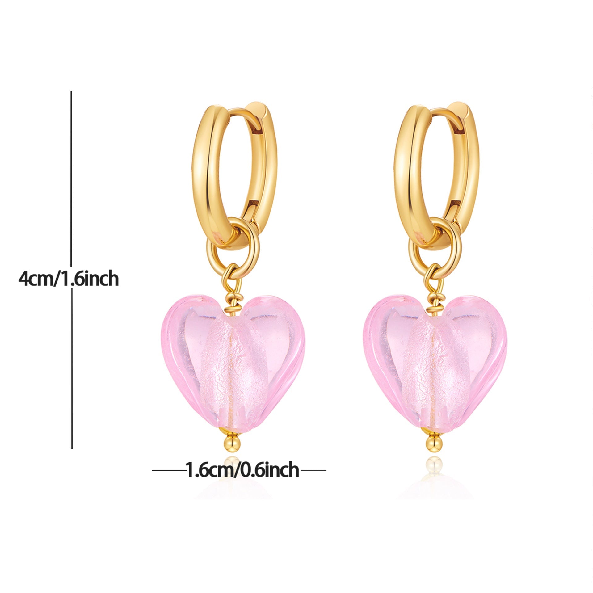 Pink Acrylic Earrings Made in Greece, European Mayol Jewelry Valentine's Day Love Earrings-5
