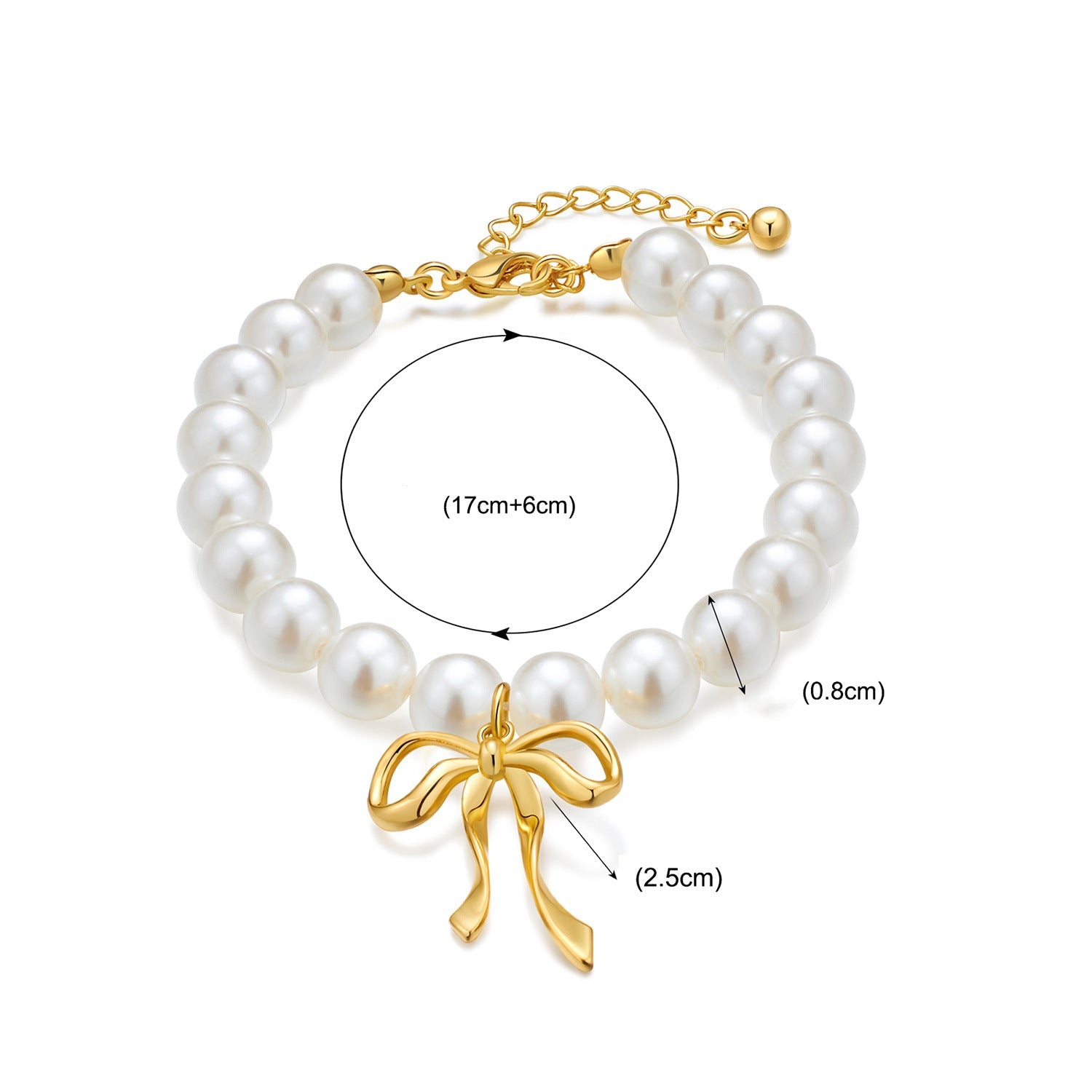 European and American Style Light Luxury Niche High-end Bowknot Pendant Pearl Bracelet Women's Retro Elegant All-match Jewelry Bracelet-5