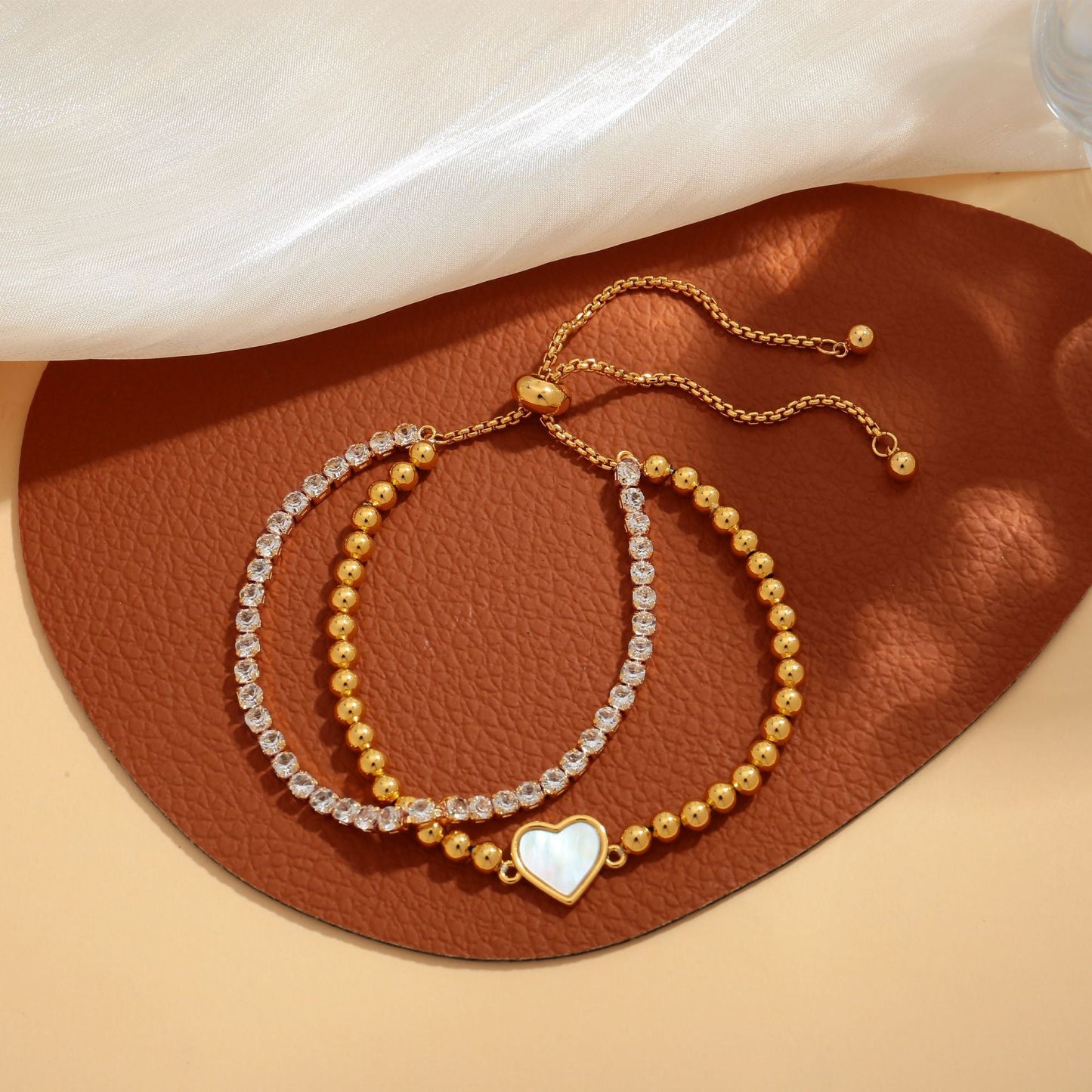 Style Design Hand Jewelry Stacked Chain Splicing Chain Love Bracelet Premium 18K Gold Bracelet-2
