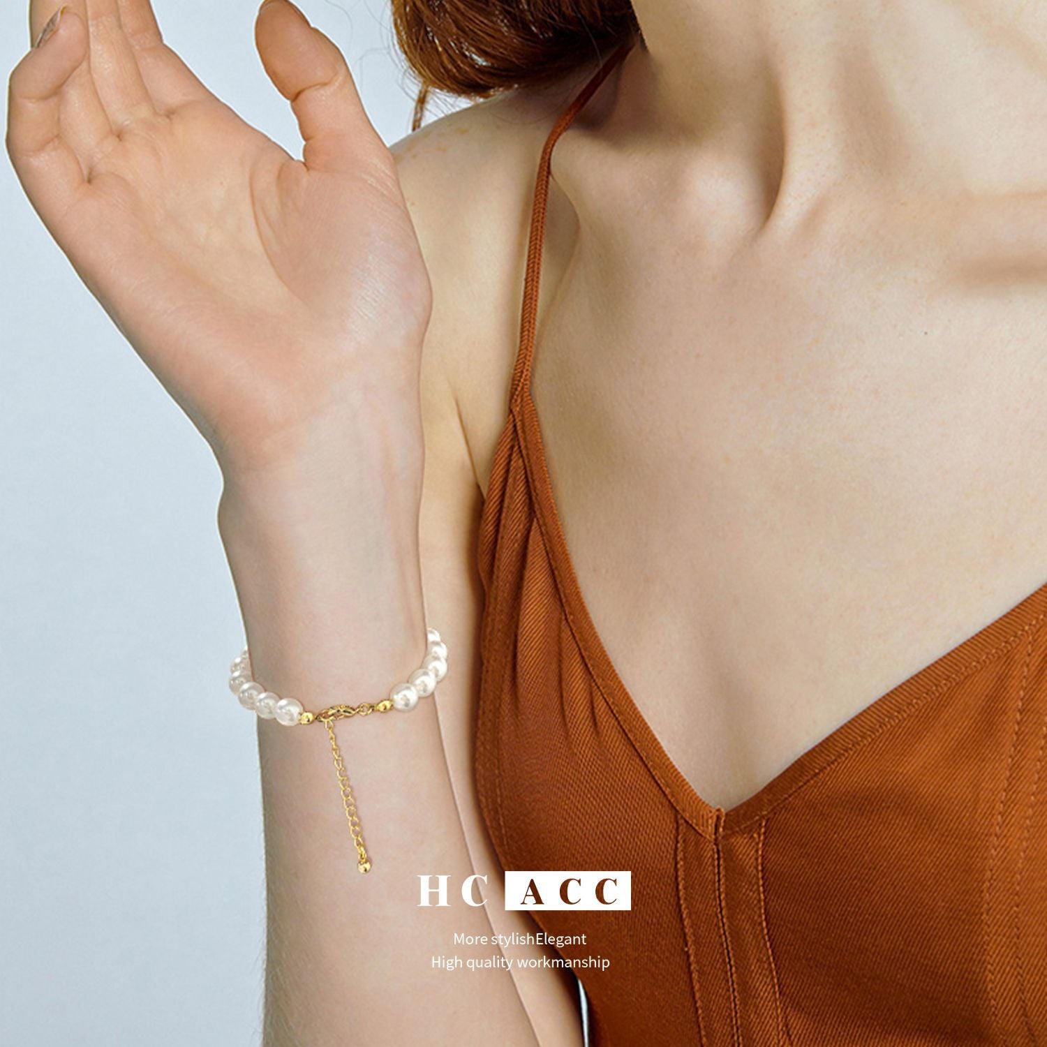 European and American Style Light Luxury Niche High-end Bowknot Pendant Pearl Bracelet Women's Retro Elegant All-match Jewelry Bracelet-3