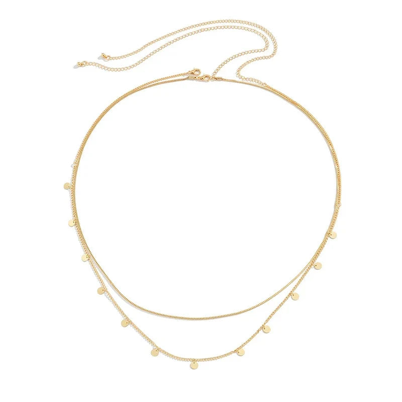 Sexy Double Thin Chain Women's Waist Chain Charming Butterfly Stainless Steel Belly Chain Summer Beach Bikini Body Jewelry-9