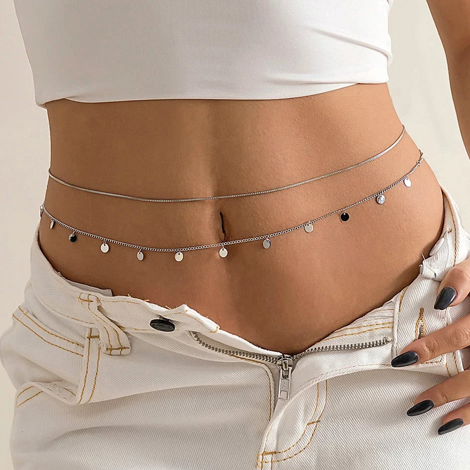 Ingemark Sexy Flat Snake Chain Waist Belly Belt for Women Summer Beach Bikinis Simple Body Chain Festival Jewelry Accessories-14