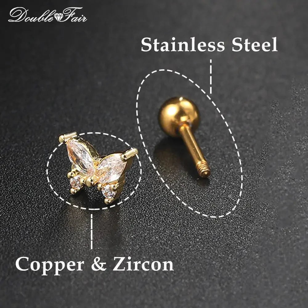 Dainty Y2k Ear Piercing Helix Daith Snug Earrings for Women 1PC Cartilage Tragus Clicker Septum Ring With Chain INS Jewelry Gift-3