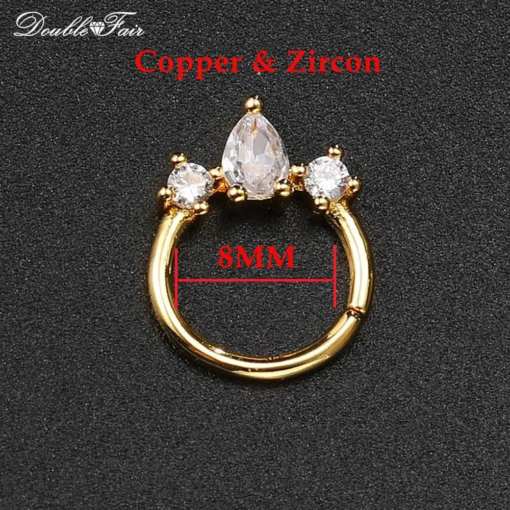 Dainty Y2k Ear Piercing Helix Daith Snug Earrings for Women 1PC Cartilage Tragus Clicker Septum Ring With Chain INS Jewelry Gift-2