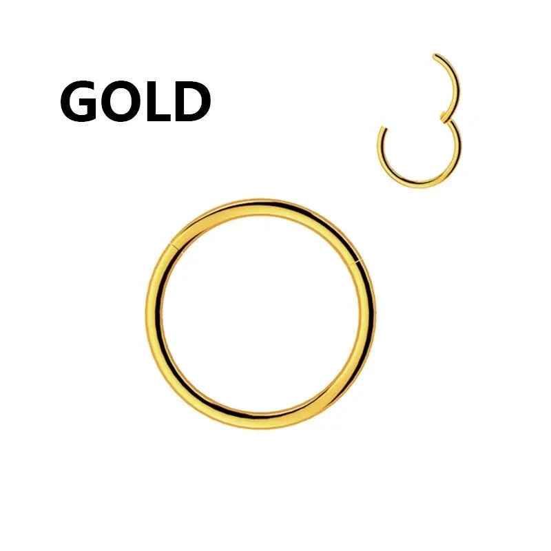 1PC Stainless Steel Nose Hoop Septum Piercing Clicker Hinged Segment Rings Lip Helix Daith Conch Cartilage Earrings Sexy Jewelry-6