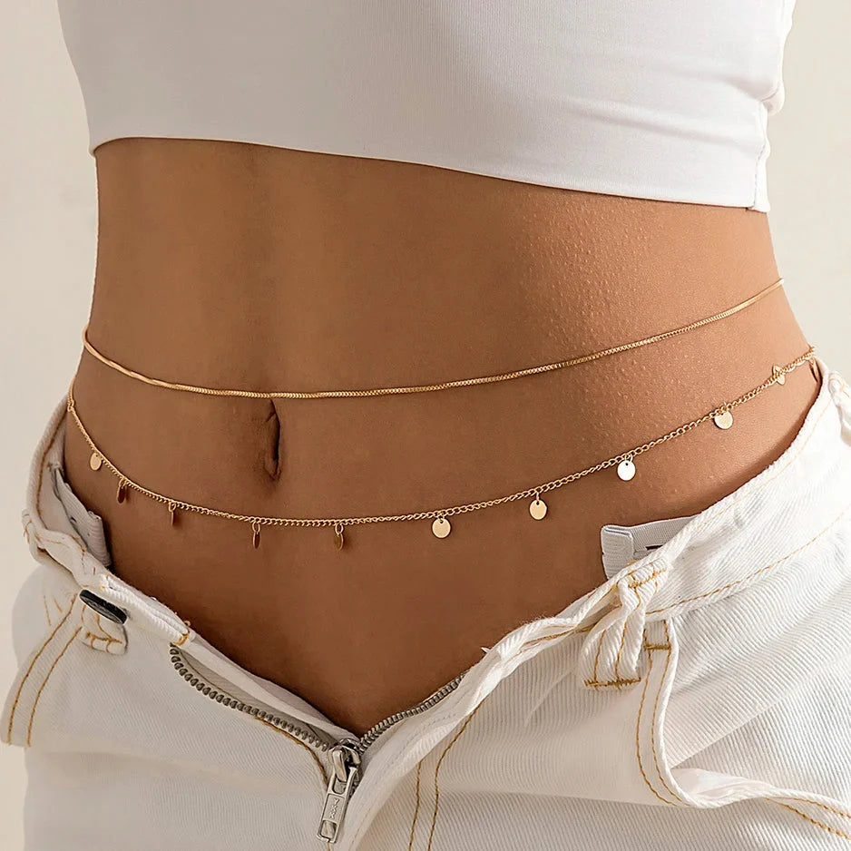 Ingemark Sexy Flat Snake Chain Waist Belly Belt for Women Summer Beach Bikinis Simple Body Chain Festival Jewelry Accessories-16