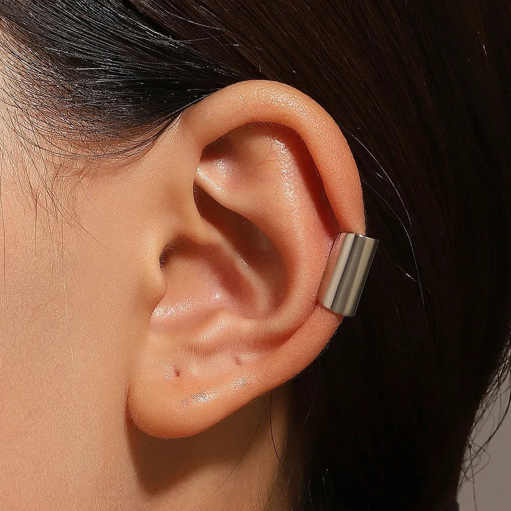 Punk Irregular Geometric Ear Cuff Earrings for Women Non-Piercing Metal Ear Clip Earring Fake Cartilage Fashion Jewelry Party-9
