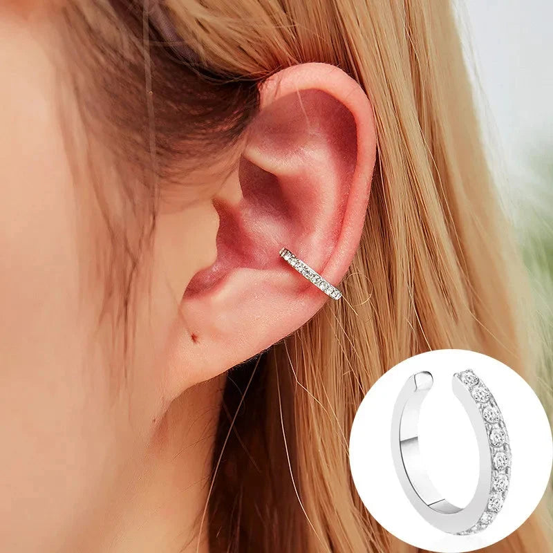 VAGZEB Bohemian NO Piercing Crystal Rhinestone Ear Cuff Wrap Stud Clip Earrings For Women Girl Trendy Earrings Jewelry Bijoux-5