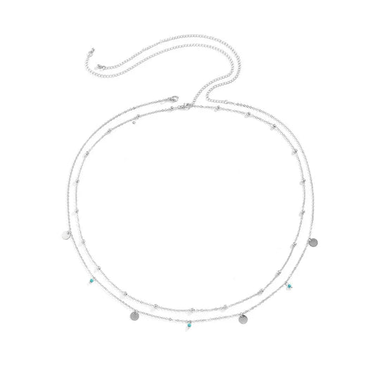 Sexy Double Thin Chain Women's Waist Chain Charming Butterfly Stainless Steel Belly Chain Summer Beach Bikini Body Jewelry-10