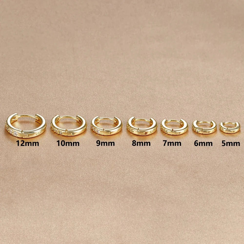1Pair Stainless Steel Huggie Minimal Hoop Earrings Little Crystal Zirconia Thin Helix Tragus Cartilage Earrings Piercing Jewelry-4