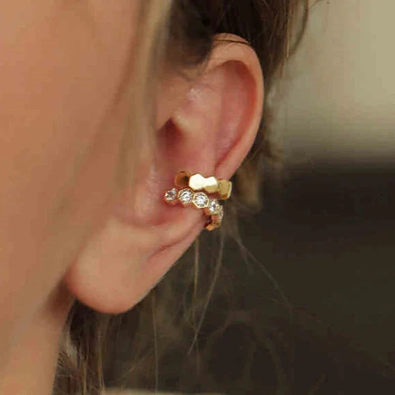 Punk Irregular Geometric Ear Cuff Earrings for Women Non-Piercing Metal Ear Clip Earring Fake Cartilage Fashion Jewelry Party-15