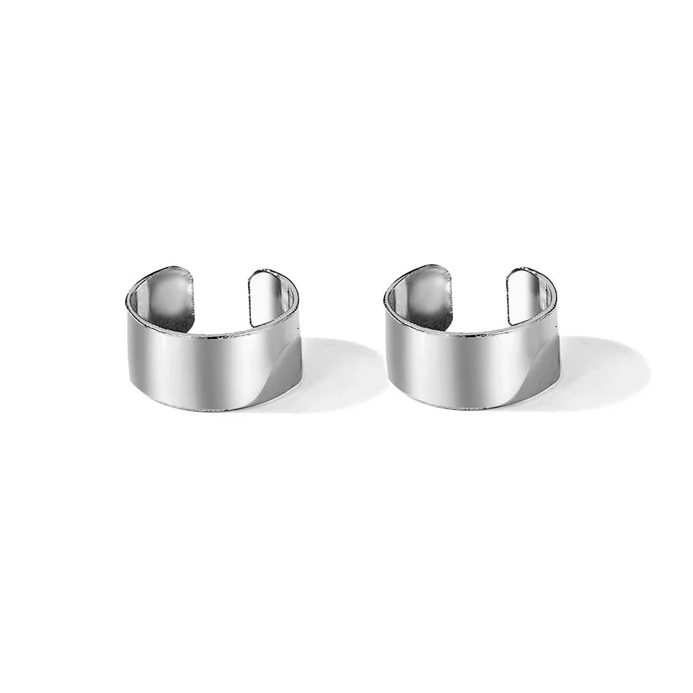 Punk Irregular Geometric Ear Cuff Earrings for Women Non-Piercing Metal Ear Clip Earring Fake Cartilage Fashion Jewelry Party-5