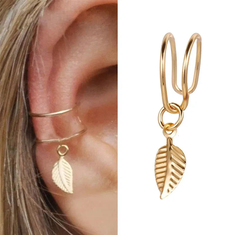 VAGZEB Bohemian NO Piercing Crystal Rhinestone Ear Cuff Wrap Stud Clip Earrings For Women Girl Trendy Earrings Jewelry Bijoux-14