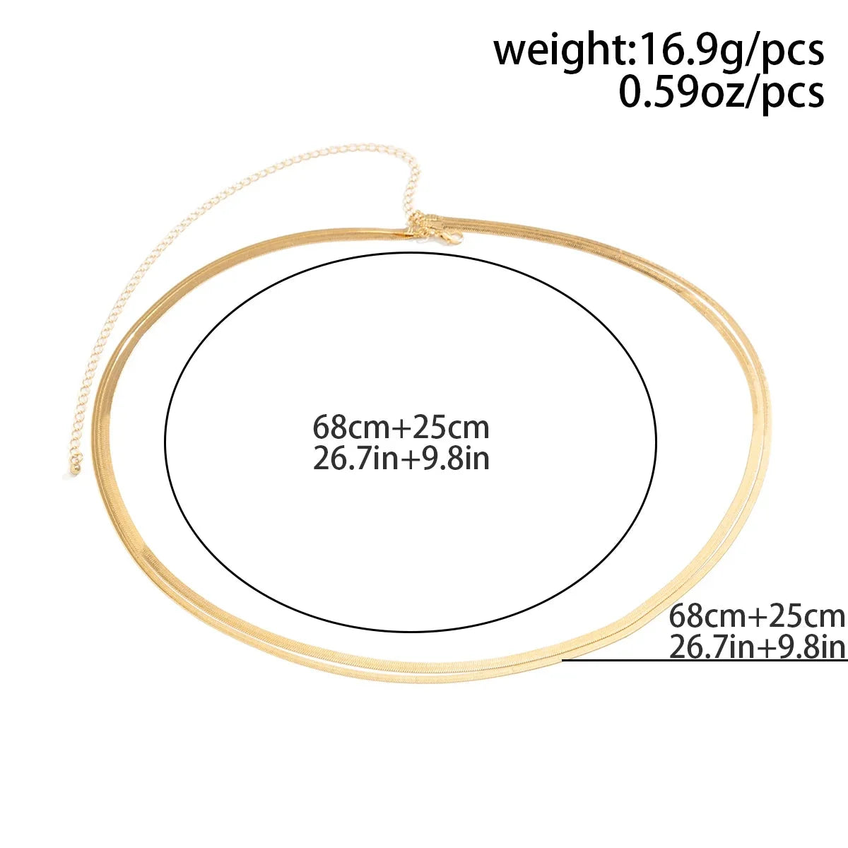 Ingemark Sexy Flat Snake Chain Waist Belly Belt for Women Summer Beach Bikinis Simple Body Chain Festival Jewelry Accessories-3