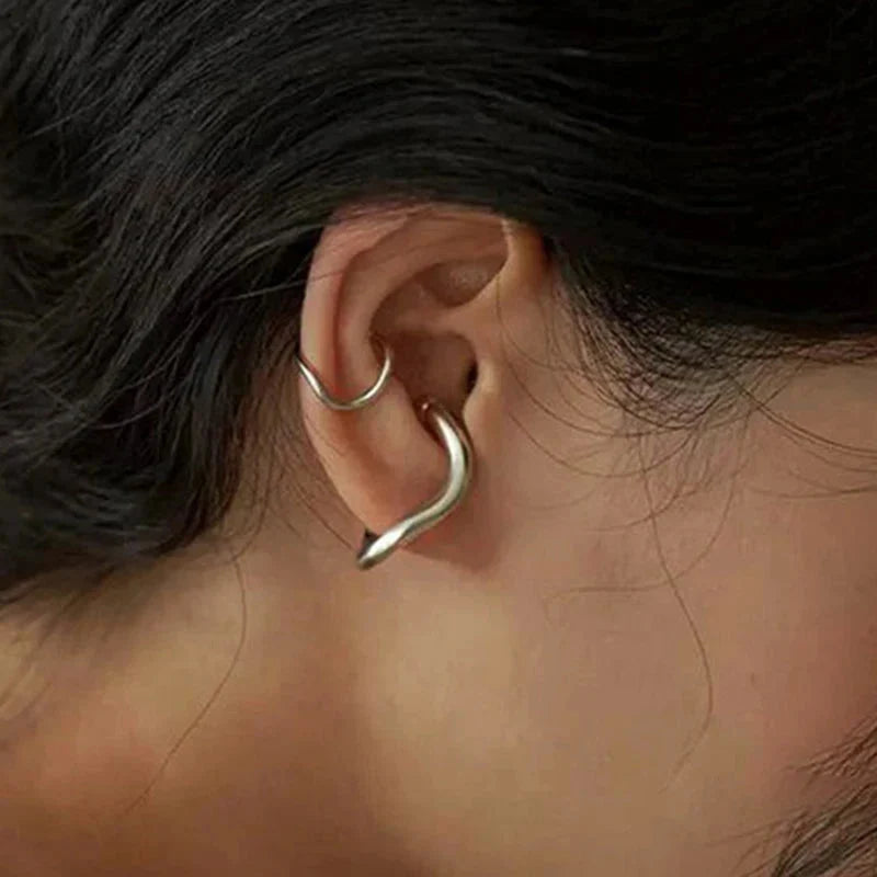 Punk Irregular Geometric Ear Cuff Earrings for Women Non-Piercing Metal Ear Clip Earring Fake Cartilage Fashion Jewelry Party-13