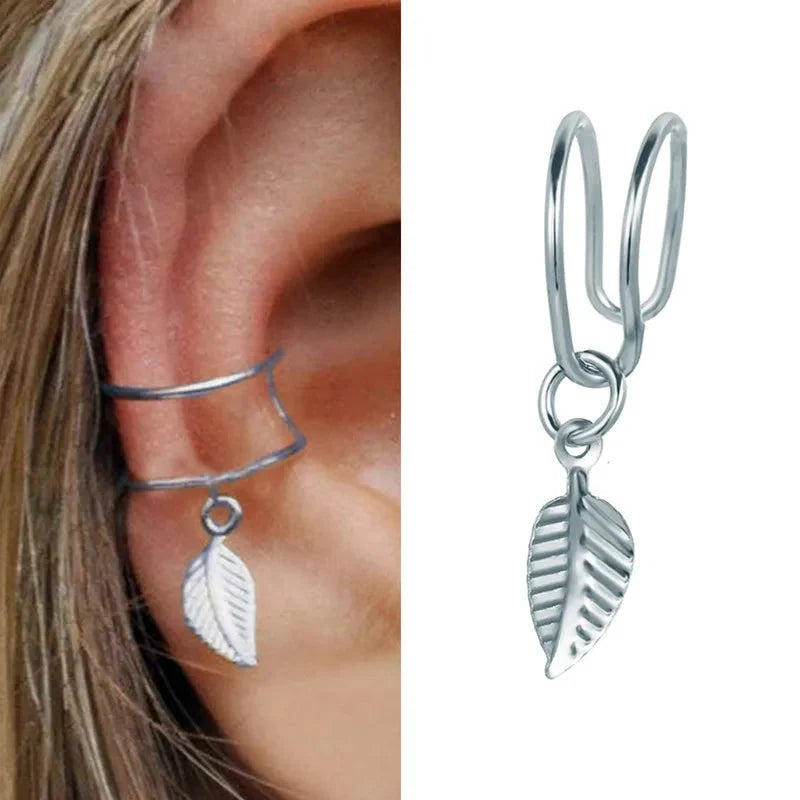 VAGZEB Bohemian NO Piercing Crystal Rhinestone Ear Cuff Wrap Stud Clip Earrings For Women Girl Trendy Earrings Jewelry Bijoux-13