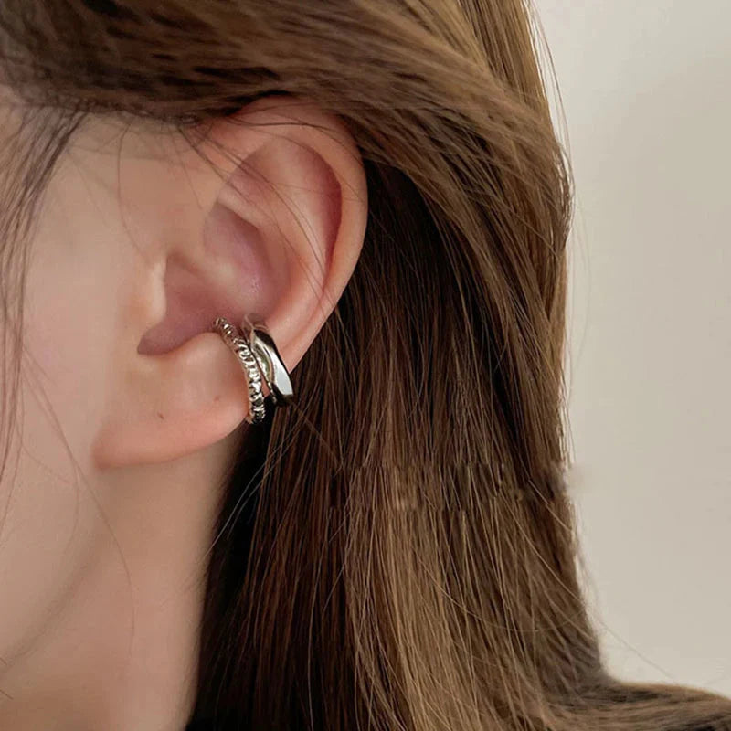 Punk Irregular Geometric Ear Cuff Earrings for Women Non-Piercing Metal Ear Clip Earring Fake Cartilage Fashion Jewelry Party-1