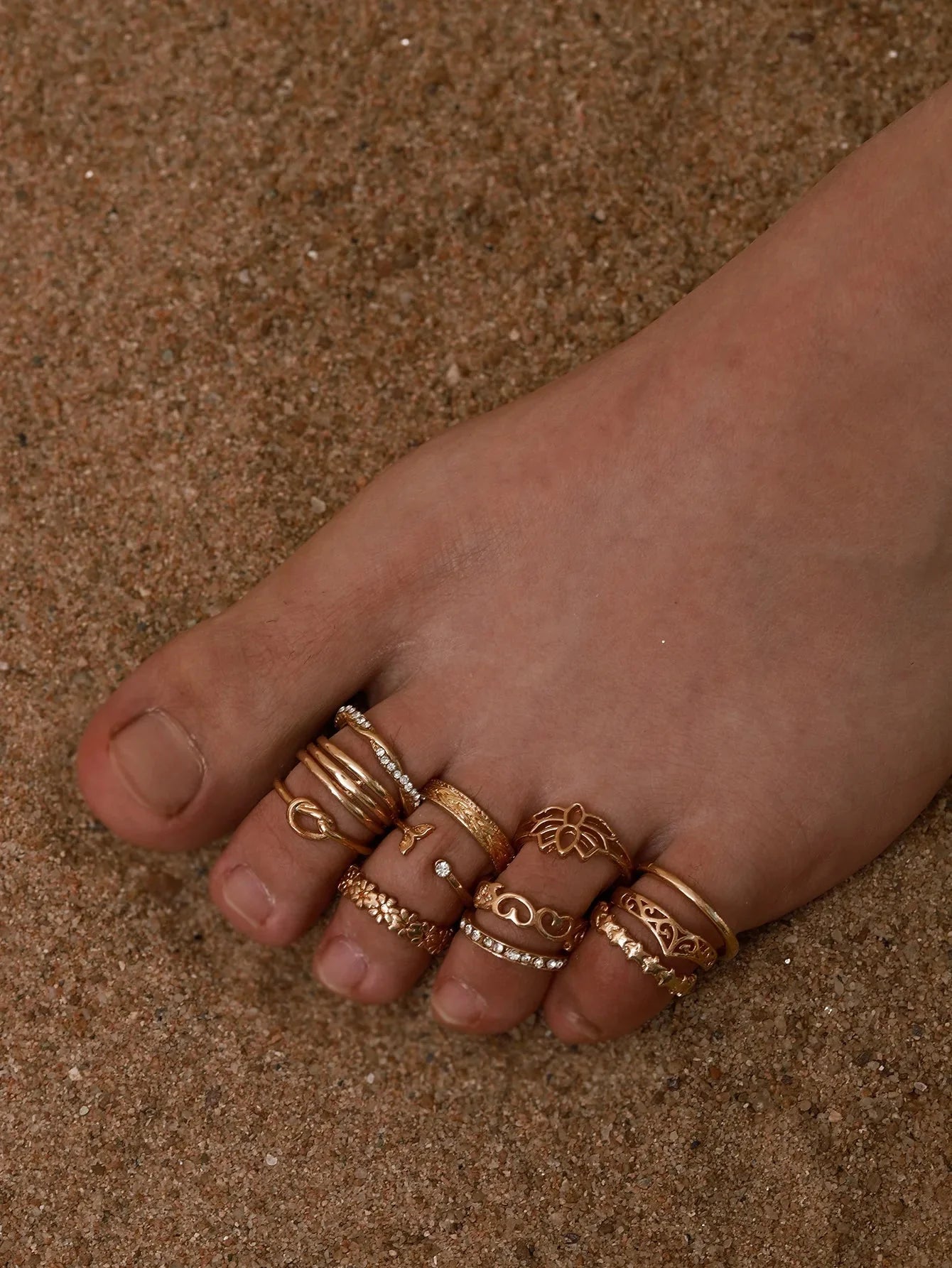 7/10/12Pcs Adjustable Toe Rings for Women Foot Ring Gold/Silver Color Metal Round Jewelry for Girl Summer Beach Barefeet Fashion-1