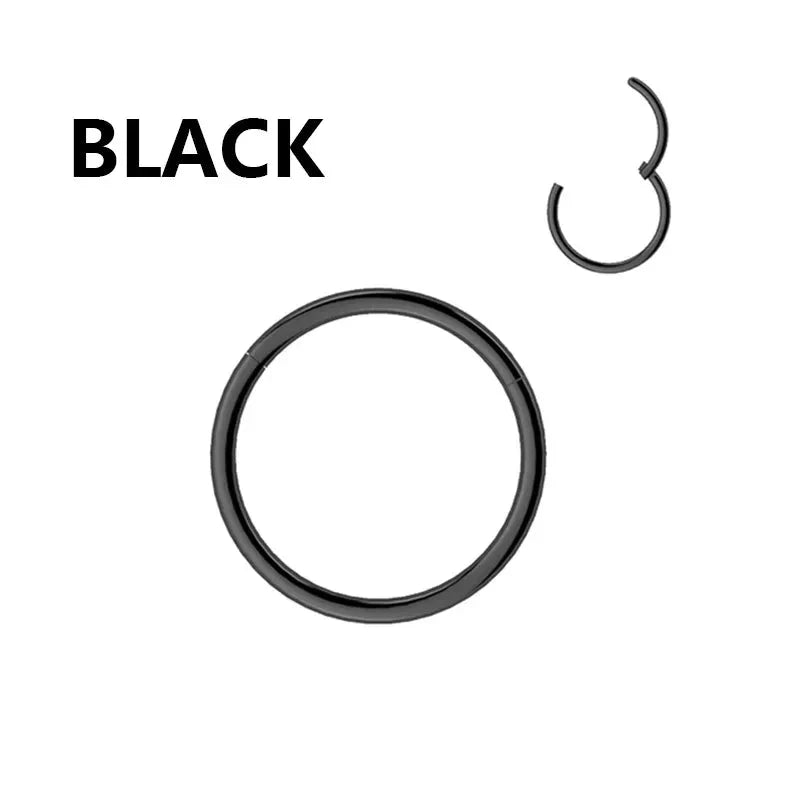 1PC Stainless Steel Nose Hoop Septum Piercing Clicker Hinged Segment Rings Lip Helix Daith Conch Cartilage Earrings Sexy Jewelry-9