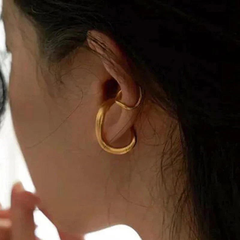 Punk Irregular Geometric Ear Cuff Earrings for Women Non-Piercing Metal Ear Clip Earring Fake Cartilage Fashion Jewelry Party-12