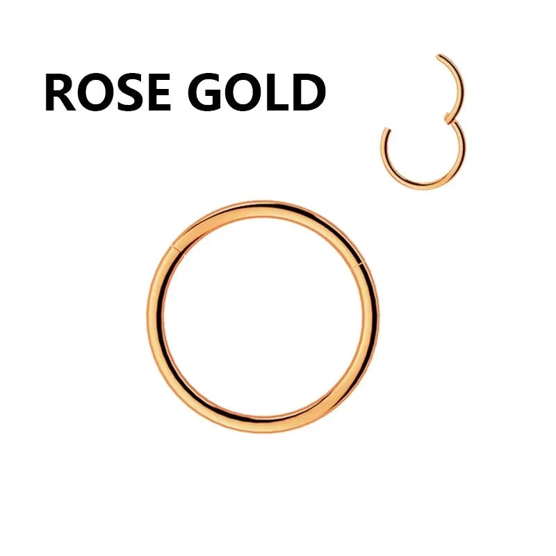 1PC Stainless Steel Nose Hoop Septum Piercing Clicker Hinged Segment Rings Lip Helix Daith Conch Cartilage Earrings Sexy Jewelry-5