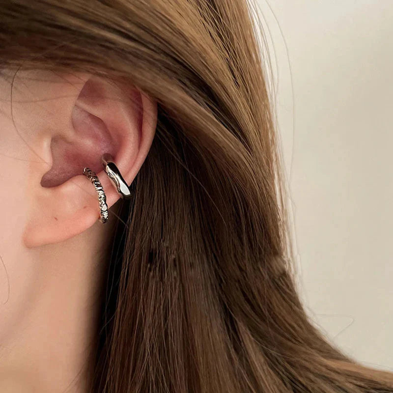 Punk Irregular Geometric Ear Cuff Earrings for Women Non-Piercing Metal Ear Clip Earring Fake Cartilage Fashion Jewelry Party-3