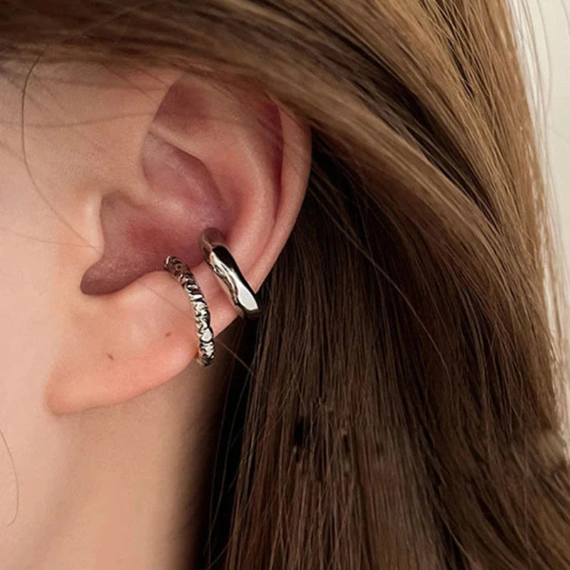 Punk Irregular Geometric Ear Cuff Earrings for Women Non-Piercing Metal Ear Clip Earring Fake Cartilage Fashion Jewelry Party-14