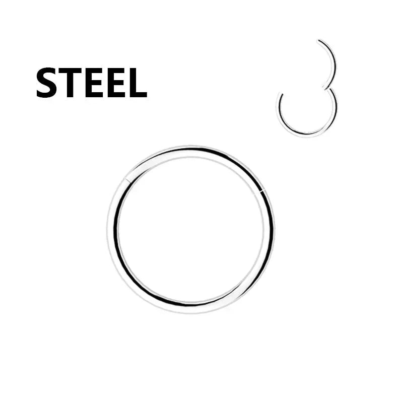 1PC Stainless Steel Nose Hoop Septum Piercing Clicker Hinged Segment Rings Lip Helix Daith Conch Cartilage Earrings Sexy Jewelry-8