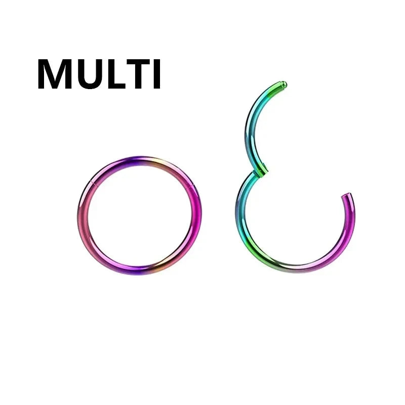 1PC Stainless Steel Nose Hoop Septum Piercing Clicker Hinged Segment Rings Lip Helix Daith Conch Cartilage Earrings Sexy Jewelry-7
