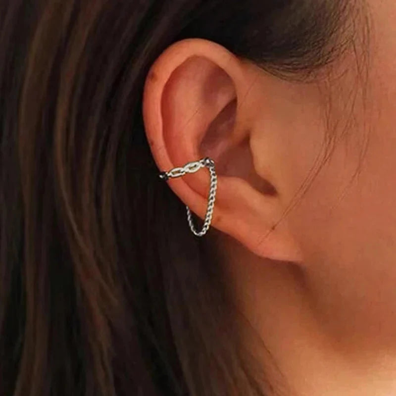 Punk Irregular Geometric Ear Cuff Earrings for Women Non-Piercing Metal Ear Clip Earring Fake Cartilage Fashion Jewelry Party-11